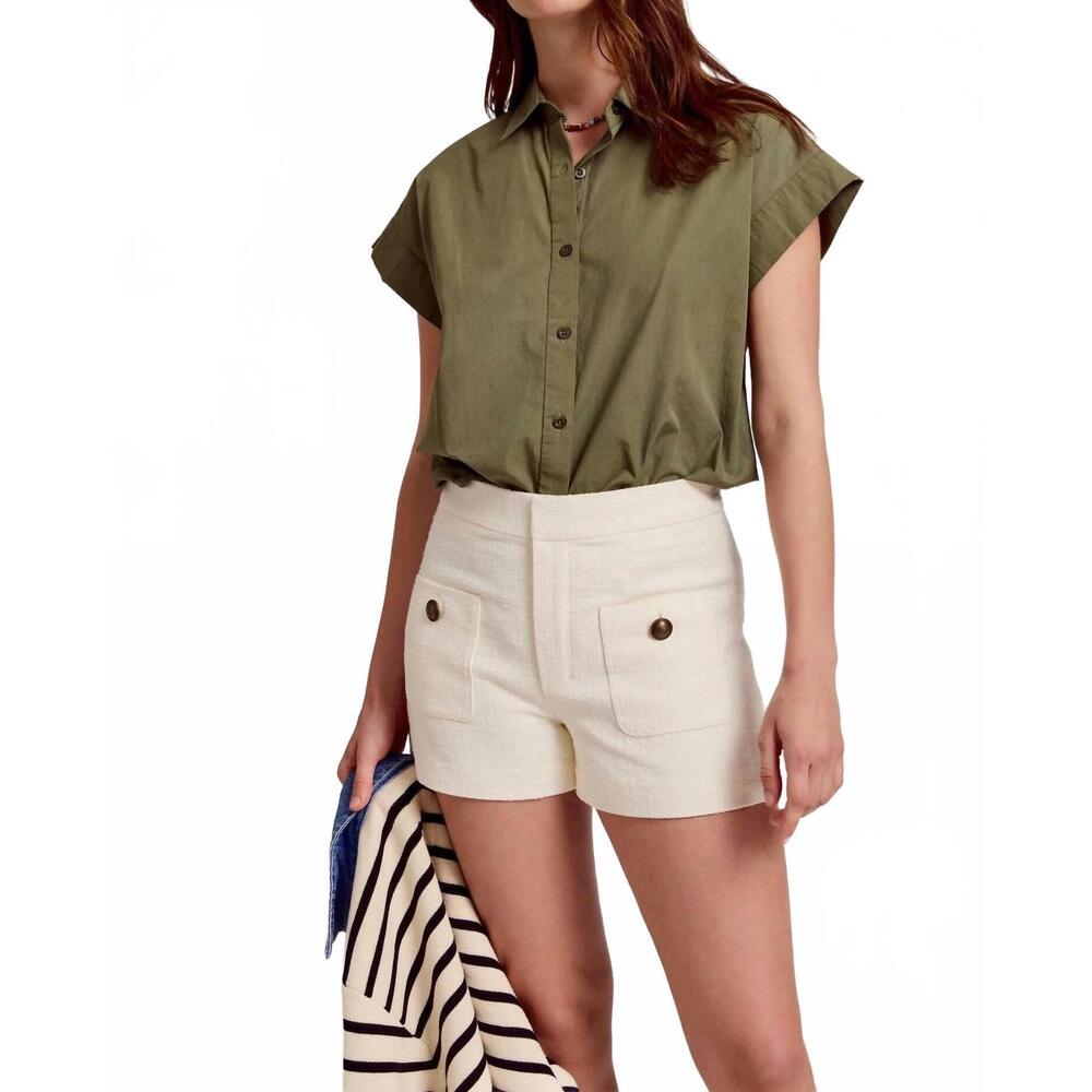 NEW THE SHIRT the short sleeve boyfriend shirt in olive